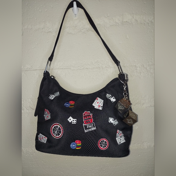 Black Casino-Themed Women's Shoulder Bag - Picture 10 of 16